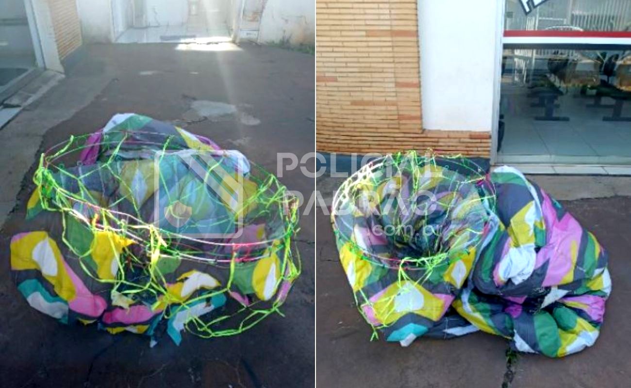 Balão cai em estacionamento de supermercado em Leme