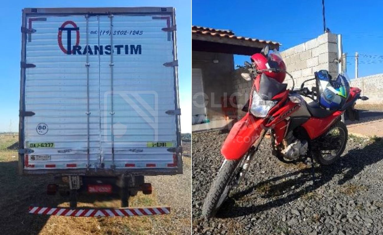 Adolescente fica gravemente ferido ao bater moto na traseira de caminhão