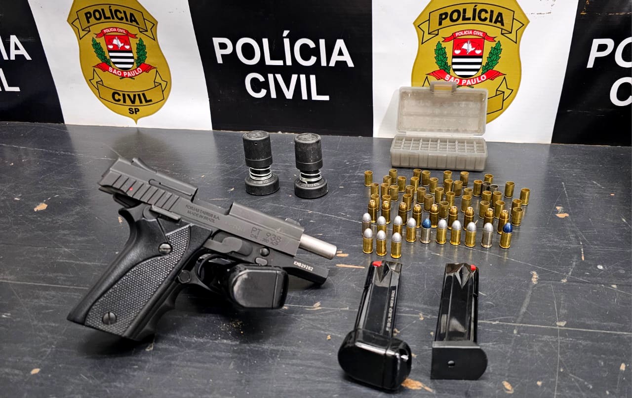 Mecânico é preso com pistola semiautomática e munições em Americana