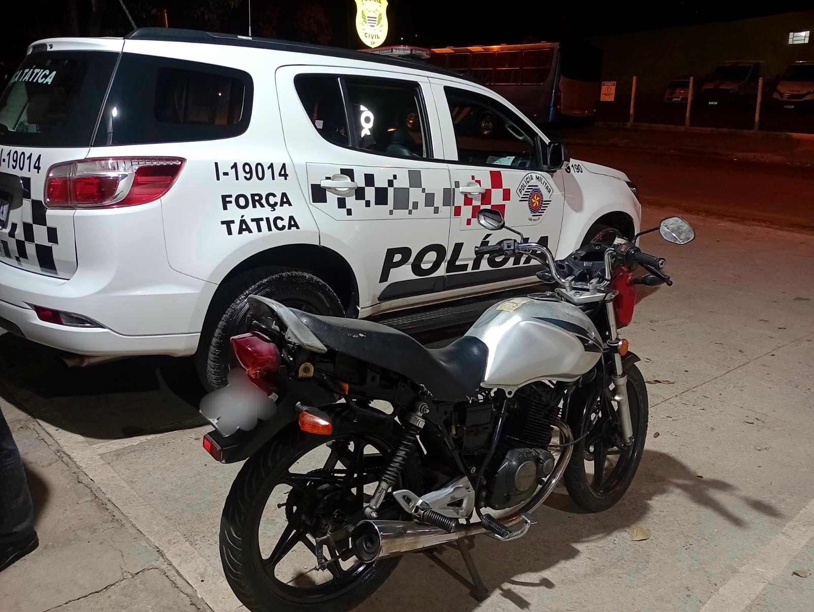Força Tática recupera moto furtada no Zabani