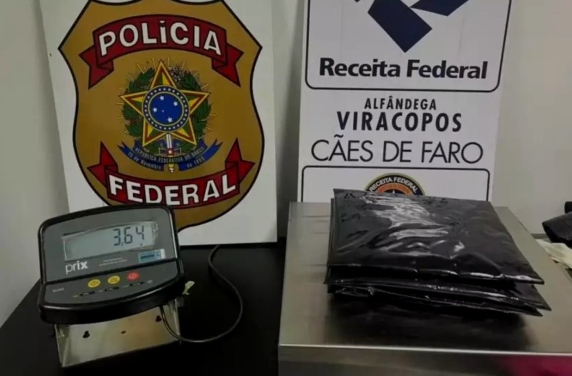 Passageira é presa com mais de 3 kg de cocaína em Viracopos