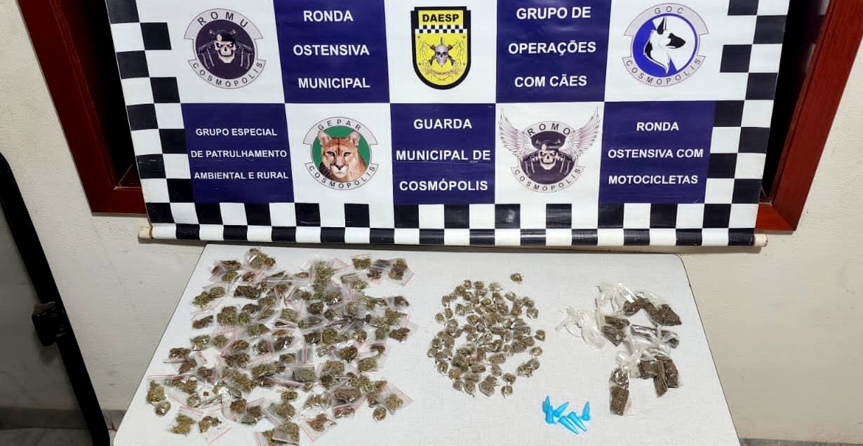 Romu apreende 221 porções de drogas em Cosmópolis