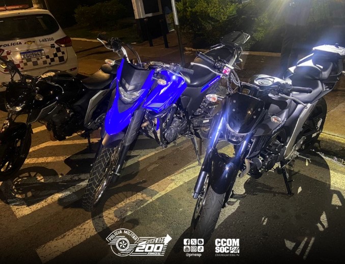 PM apreende dois adolescentes e recupera três motos furtadas em Sumaré
