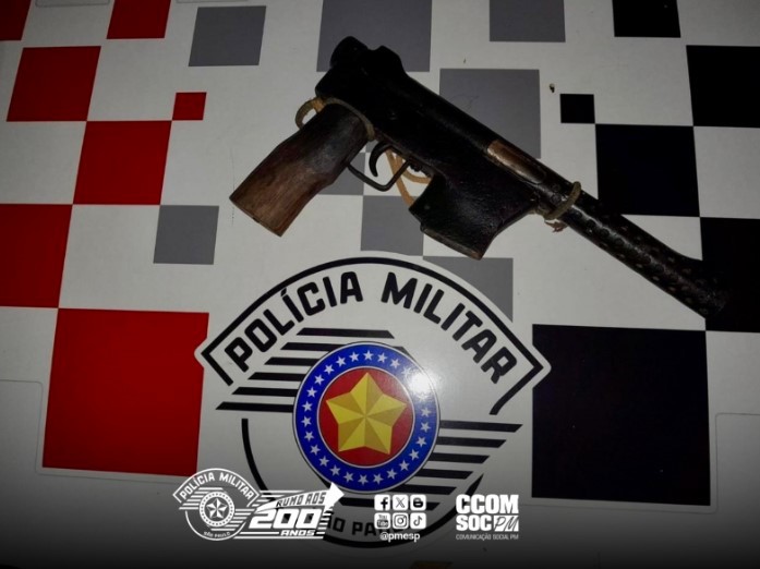 PM apreende arma de fogo artesanal em Cachoeira Paulista