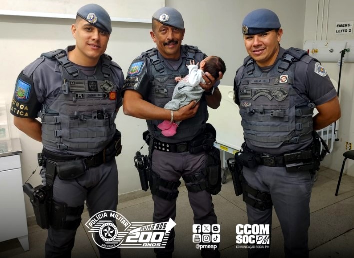 Recém-nascida é salva pela PM em Pindamonhangaba
