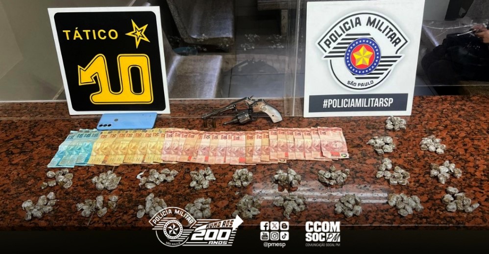 Traficante flagrado com drogas e arma ameaça policial de morte em Piracicaba
