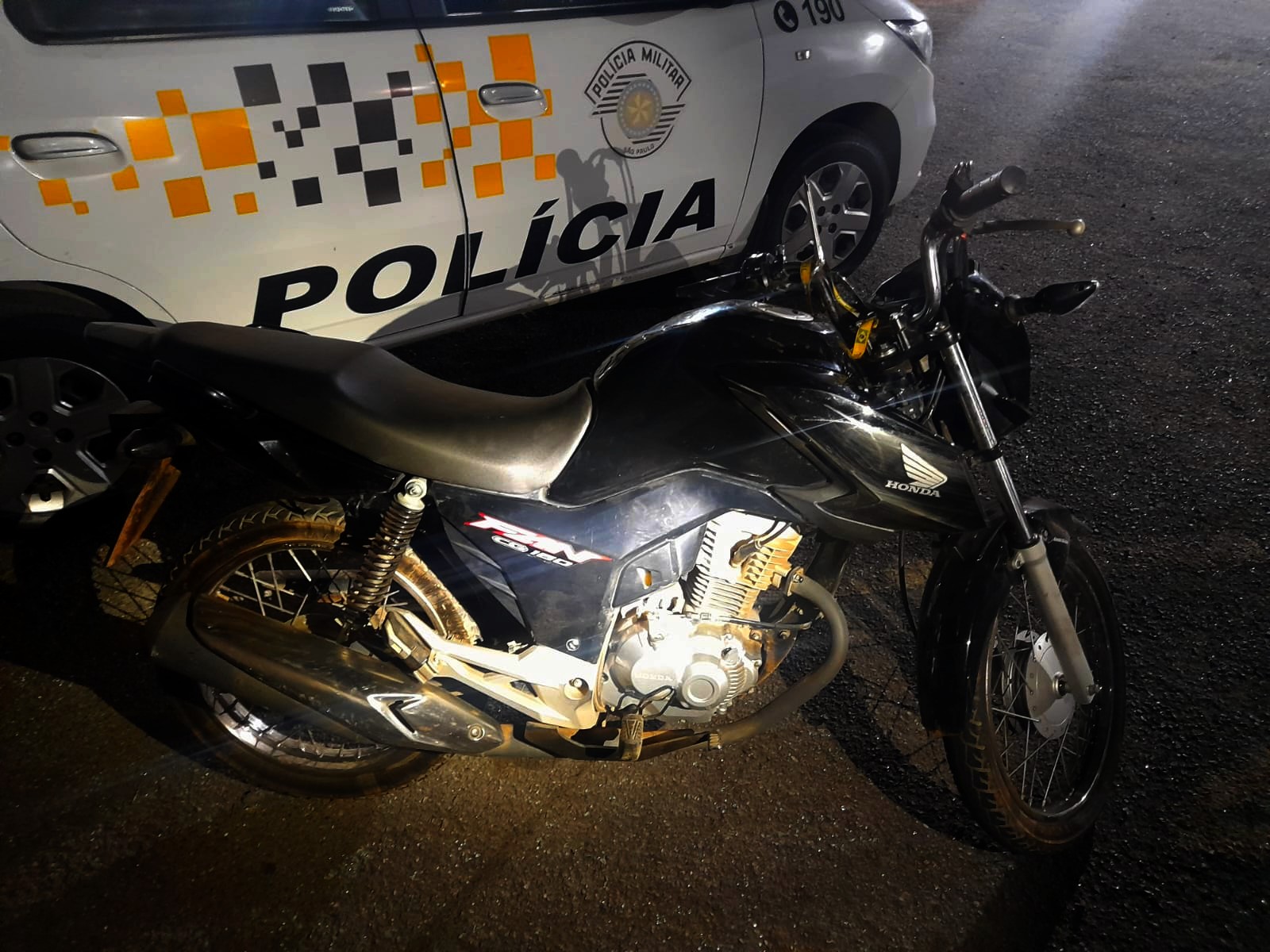 Polícia Rodoviária apreendeu moto adulterada na Rodovia Santos Dumont em Campinas