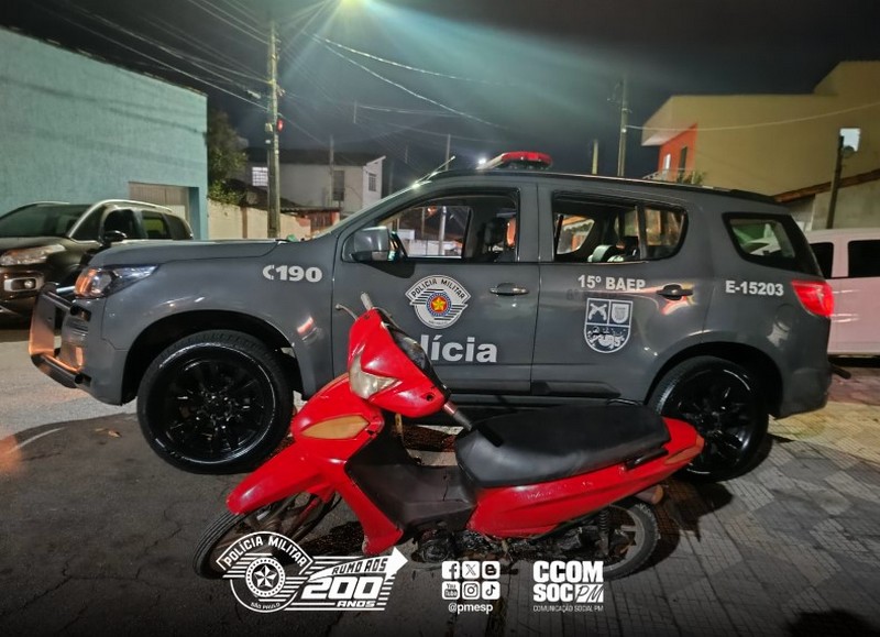 Baep recupera moto furtada em Mairiporã