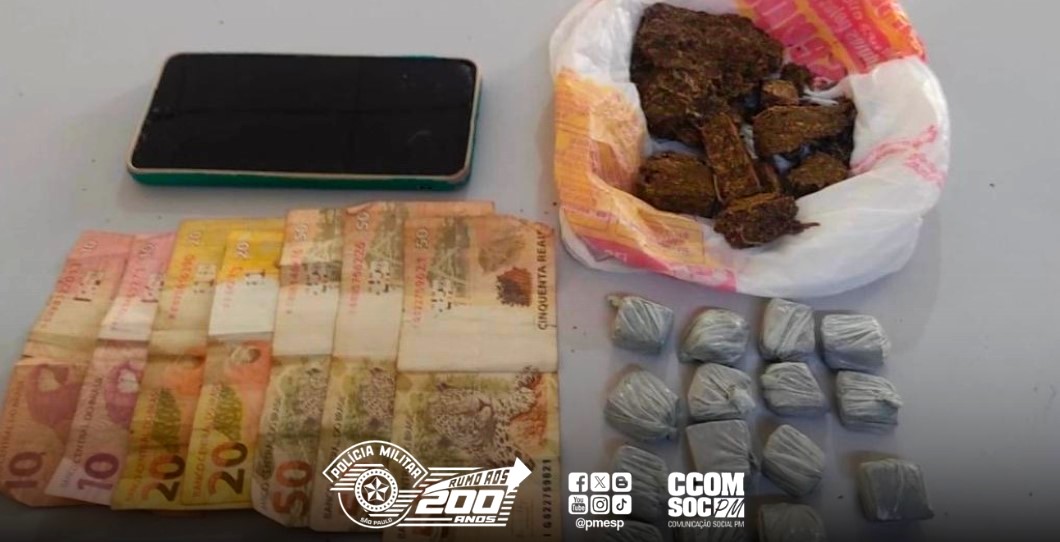 Força Tática apreende maconha e detém traficante em Santo Anastácio