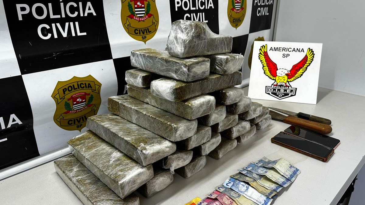 Operação da Dise prende dupla com 25 tijolos de maconha em Santa Bárbara