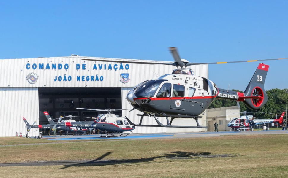 Águia 33 realiza transporte de coração em São Paulo (Foto: PMESP)
