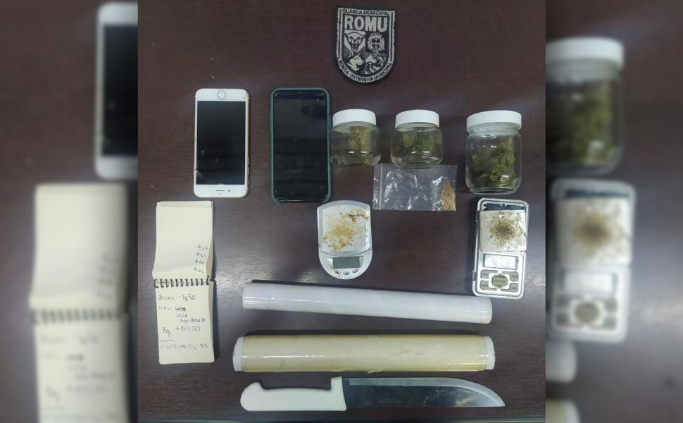 Jovem é preso por tráfico de drogas no Centro de Americana (Foto: ROMU/Americana)