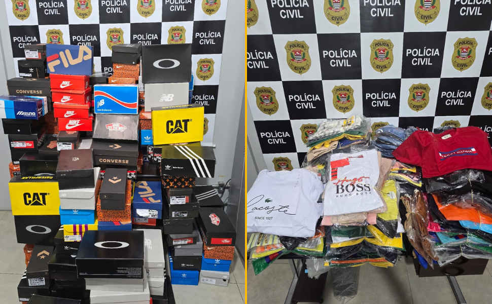 DIG de Americana prende comerciantes com produtos falsificados em Monte Mor (Foto: DIG/Polícia Civil)