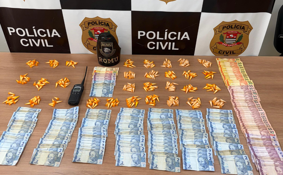 DISE apreende 302 porções de cocaína em Piracicaba (Foto: DISE/Polícia Civil)
