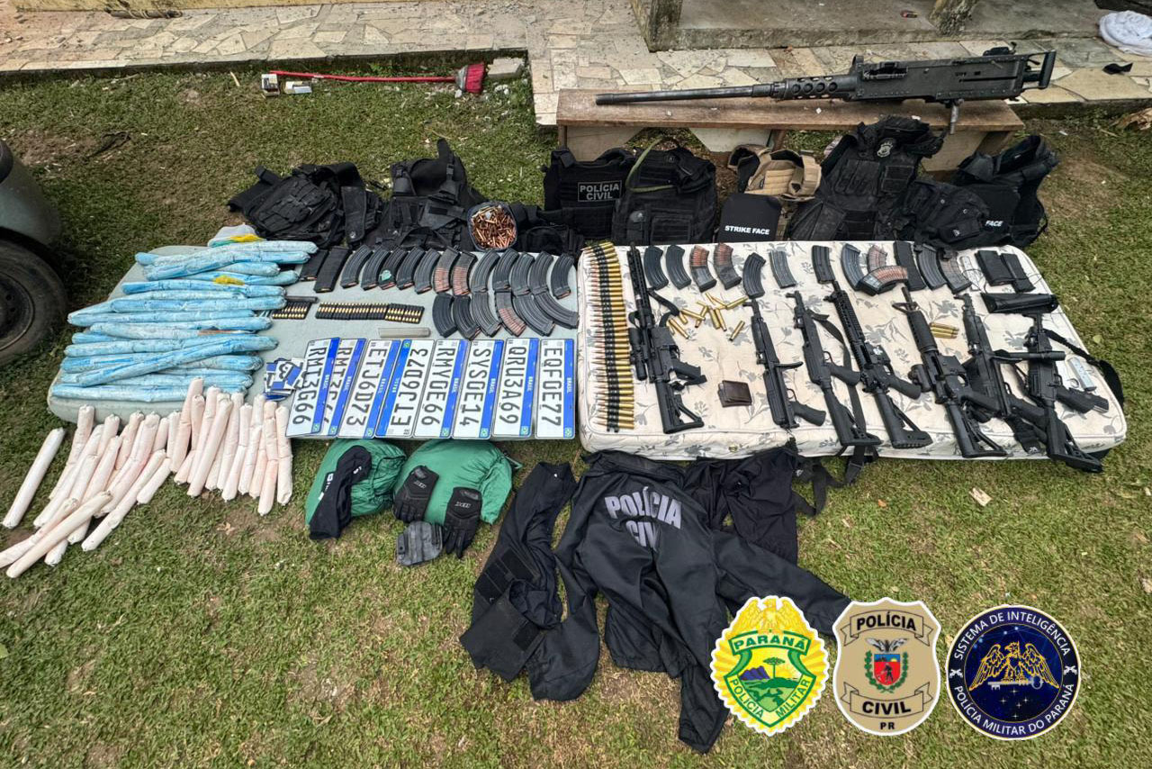 Operação Integrare desmantela quadrilha de roubos a bancos e apreende arsenal em Ponta Grossa (Foto: PCPR)