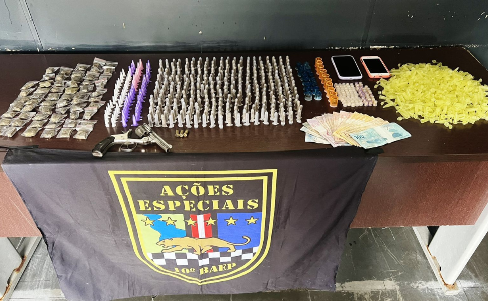 BAEP prende casal por tráfico e posse de arma em Hortolândia (Foto: 10º BAEP)