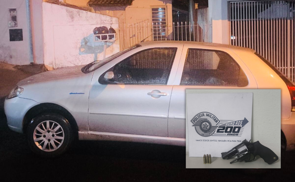Homem é preso por posse ilegal de arma de fogo após ameaçar família em Leme (Foto: 36º BPM/I)