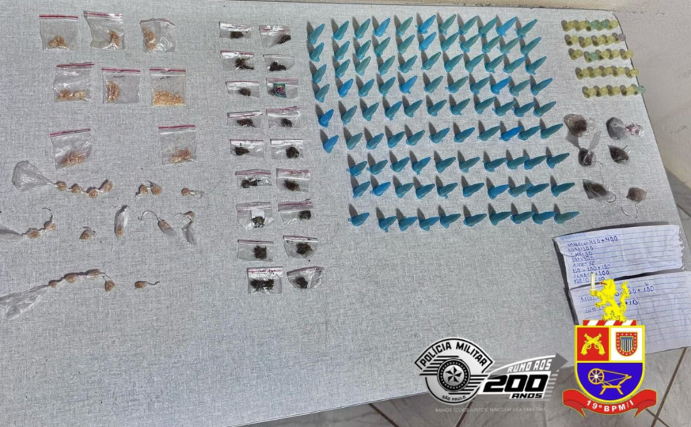 PM prende jovem com drogas durante patrulhamento em Cosmópolis (Foto: 19º BPM/I)