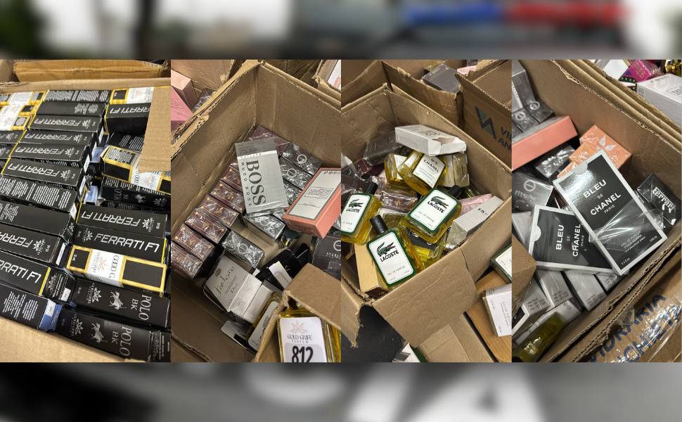 Polícia Civil apreende 20 mil perfumes falsificados em Guarulhos (Foto: Polícia Civil)