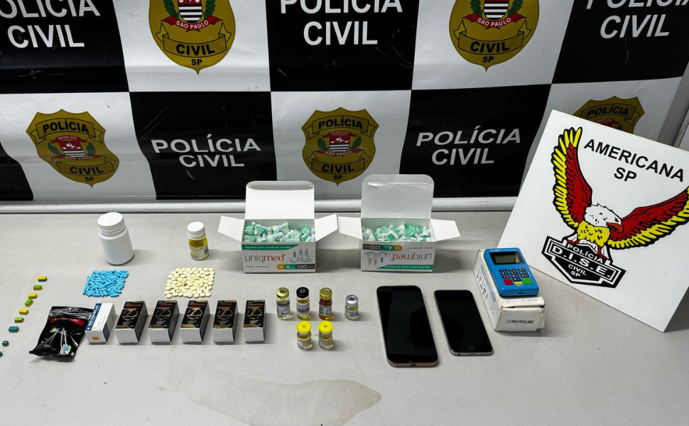 Polícia Civil prende indivíduo por tráfico de anabolizantes em Americana (Foto: Polícia Civil)