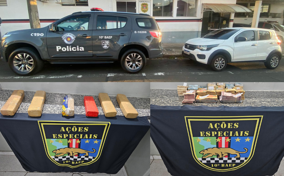 BAEP apreende R$ 116 mil e 3,6 kg de maconha em rodovia de Limeira (Foto: 10º BAEP)