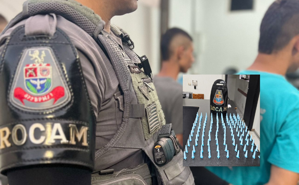 Dupla é apreendida pela ROCAM por tráfico de drogas em Rio Claro (Foto: 37º BPM/I)