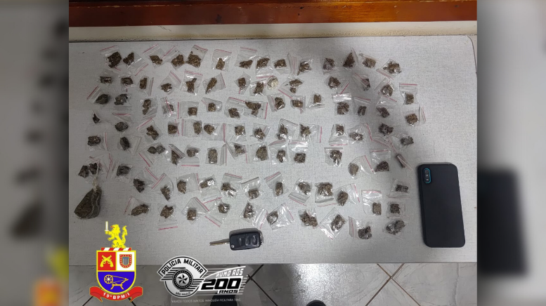 Polícia Militar prende homem com carro roubado e drogas em Cosmópolis (Foto: 19º BPM/I)