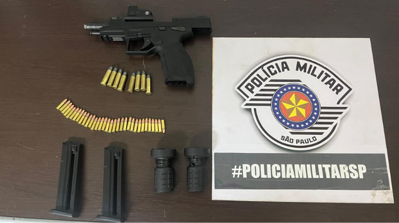 Homem é preso por porte ilegal de arma de fogo em Piracicaba (Foto: 10º BPM/I)