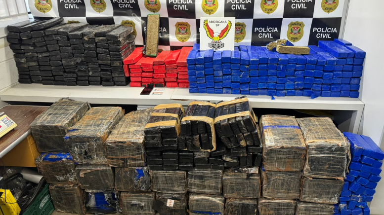 Carreta carregada com 780 kg de maconha é apreendida pela DISE de Americana (Foto: Polícia Civil)