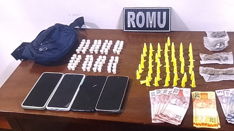 GCM prende trio por tráfico de drogas em Capivari (Foto: GCM/Capivari)