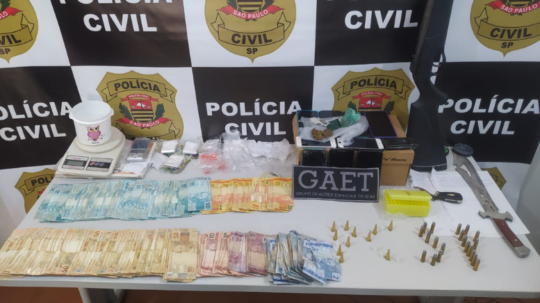 Operação conjunta prende homem por tráfico de drogas e posse de munição em Monte Alto (Foto: Polícia Civil)