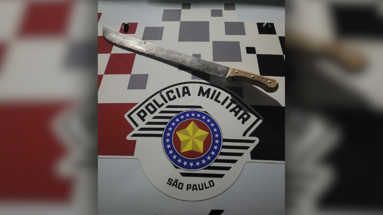 Homem é preso por tentativa de homicídio com facão em Rio das Pedras (Foto: 10º BPM/I)