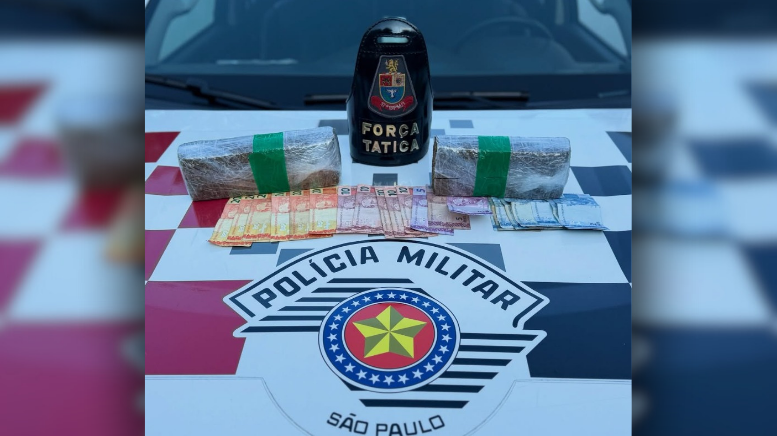 Homem é preso por tráfico de drogas no Jardim Hipódromo, em Rio Claro (Foto: 37º BPM/I)