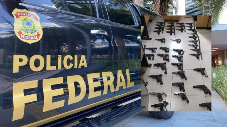 PF apreende 39 pistolas em caminhão e investiga tráfico internacional de armas em Cruzeiro (Foto: Polícia Federal)