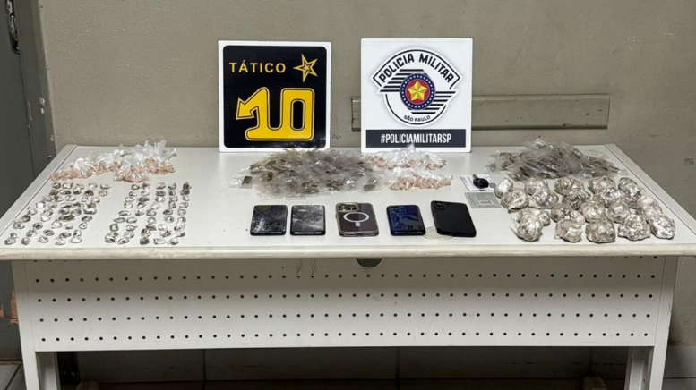 Trio é preso com grande quantidade de drogas em Piracicaba (Foto: 10º BPM/I)