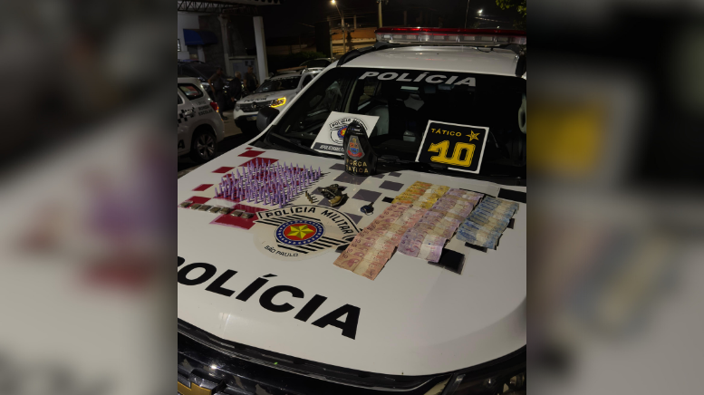 Homem é preso por tráfico e porte ilegal de arma pela Força Tática em Limeira (Foto: 10º BPM/I)