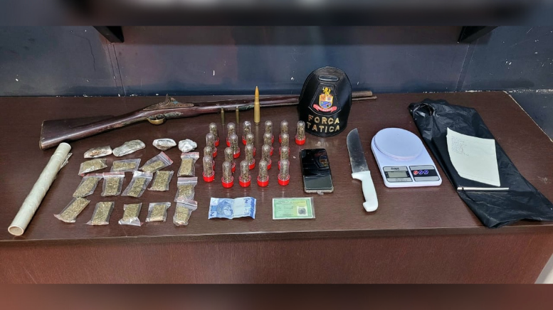 Homem procurado por tráfico é preso com arma e drogas em Hortolândia (Foto: 48º BPM/I)