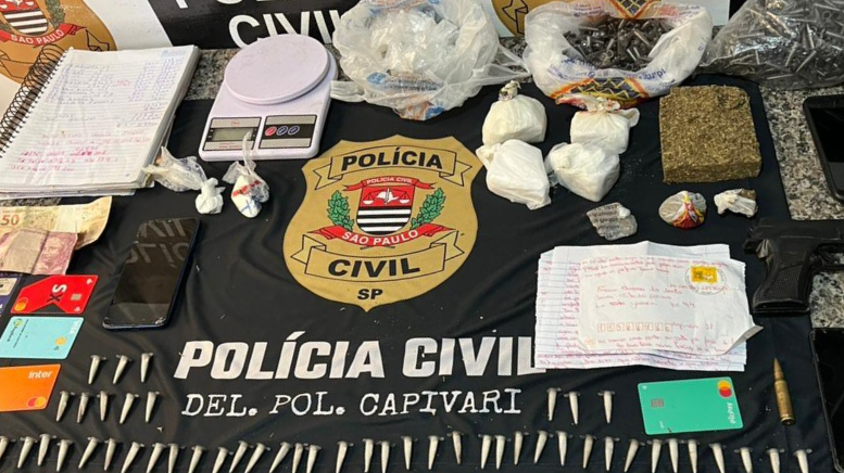 Polícia Civil de Capivari prende dois por tráfico durante a Operação VISAGE (Foto: Polícia Civil)