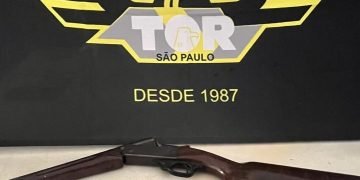 criminoso armado em carro com placa adulterada