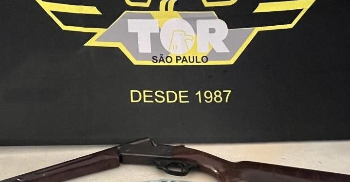 criminoso armado em carro com placa adulterada