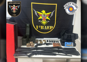 Apreensão de armas em condomínio de luxo mobiliza 1° BAEP em Valinhos (Foto: 1º BAEP)