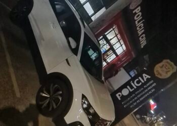 T-Cross dublê apreendido pela Ronda Ostensiva Municipal de Americana na Rodovia Anhanguera após constatação de adulteração e apropriação indébita.