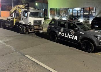 10° BAEP apreende caminhão dublê com registro de furto no Jardim Palmeiras em Leme (SP)