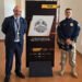 Estande com viaturas e equipes das forças de segurança durante o COP Internacional 2025, no São Paulo Expo, maior evento de segurança pública da América Latina.
