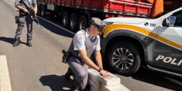 PMR encontra maconha em compartimento falso de caminhão na Raposo Tavares