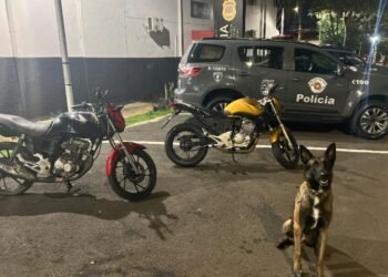 Motocicletas apreendidas pelo BAEP em operação de combate à receptação em Sumaré