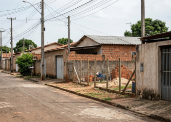 homem condenado a 60 anos por matar menina em Campinas após crime brutal #PraCegoVer Rua residencial simples com casas e terreno em construção ao fundo