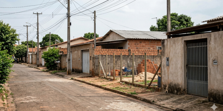 homem condenado a 60 anos por matar menina em Campinas após crime brutal #PraCegoVer Rua residencial simples com casas e terreno em construção ao fundo