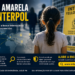 Lista Amarela da Interpol #PraCegoVer ilustração mostra um alerta internacional de desaparecimento, com um cartão de identificação, uma lupa, mapa-múndi ao fundo e pontos conectados simbolizando a busca por pessoas desaparecidas em diferentes países.