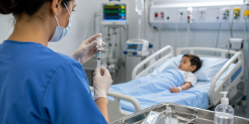técnica de enfermagem nega erro que causou morte de criança #PraCegoVer: imagem ilustrativa mostra ambiente hospitalar com profissionais de saúde e equipamentos utilizados em atendimento pediátrico.